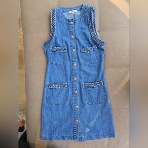 Denim Sleeveless Button-Down Dress By Lalavon Size Small
